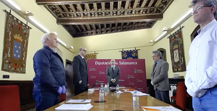 Captura de pantalla del pleno de la Diputación de Salamanca celebrado este jueves.