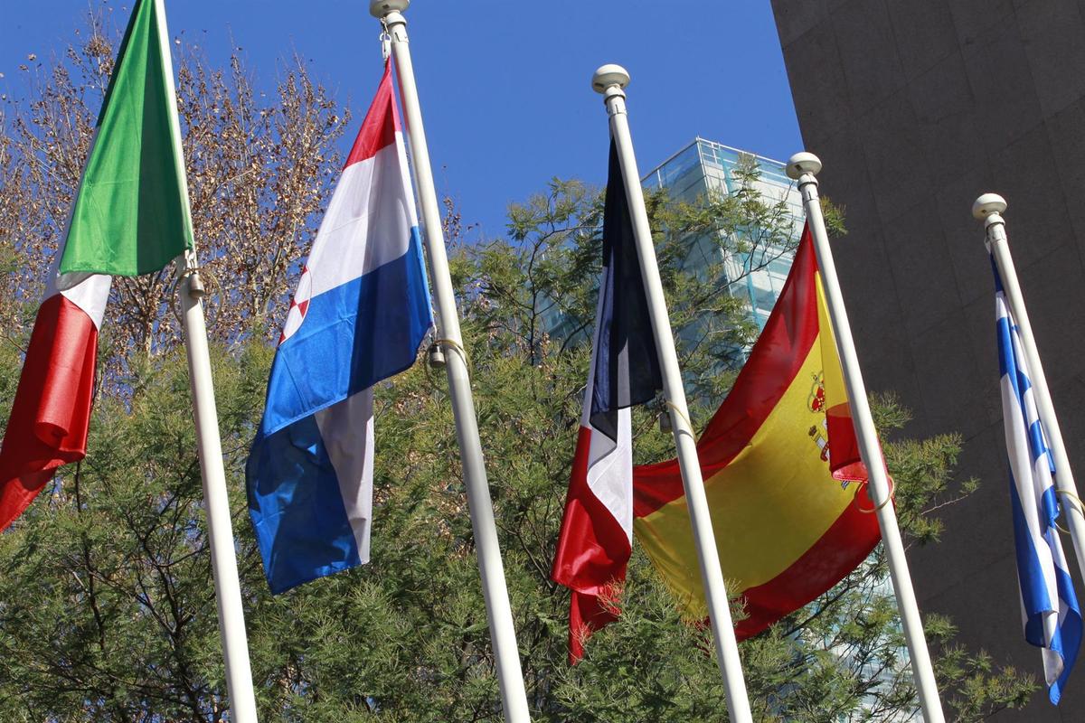 Banderas, bandera de Grecia, España, Francia, Croacia, Italia.