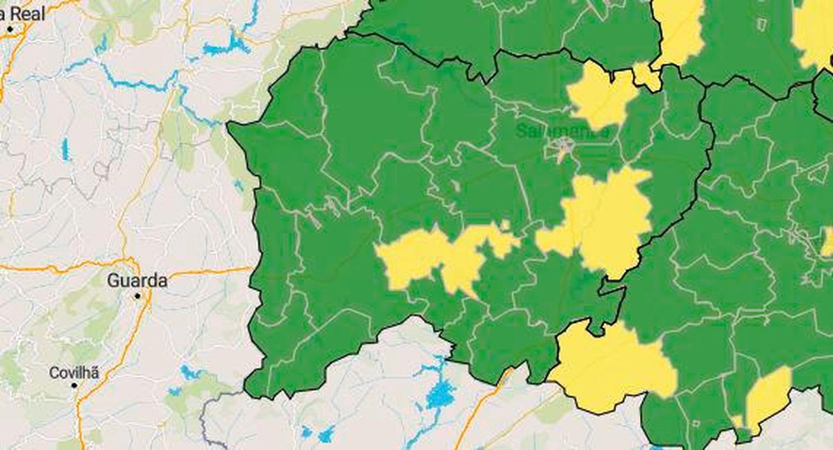 Mapa de los contagios en los últimos siete días en Salamanca.