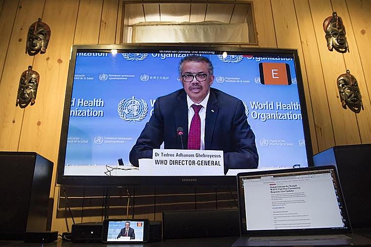 Rueda de prensa de Tedros Adhanom Ghebreyesus.