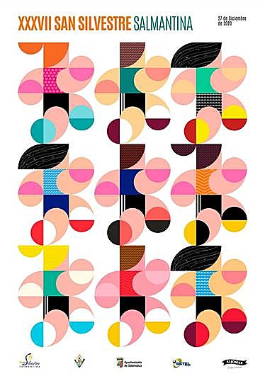 Cartel ganador del concurso de la San Silvestre Salmantina, obra de Antoni Pontí
