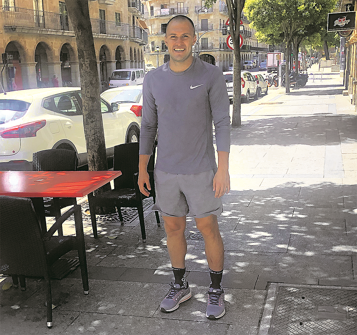 Kristian Álvarez, en la Gran Vía.