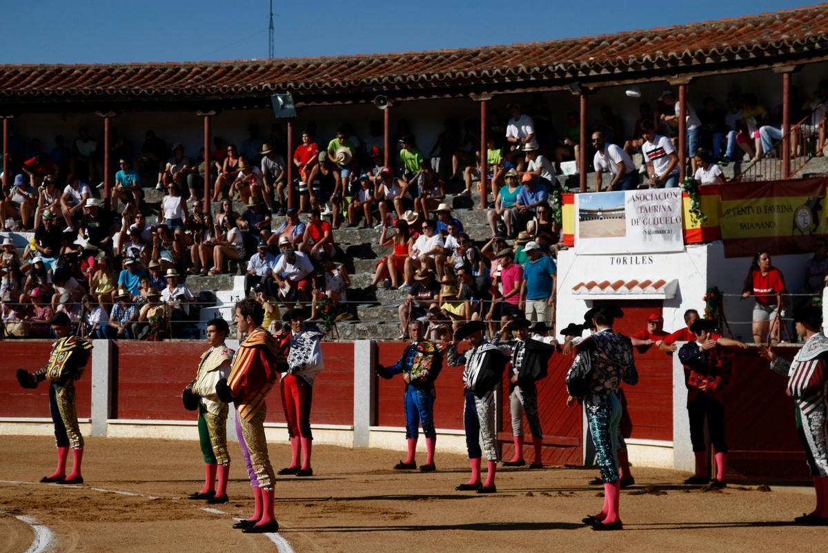 Paseíllo en la plaza de toros de Guijuelo la temporada pasada