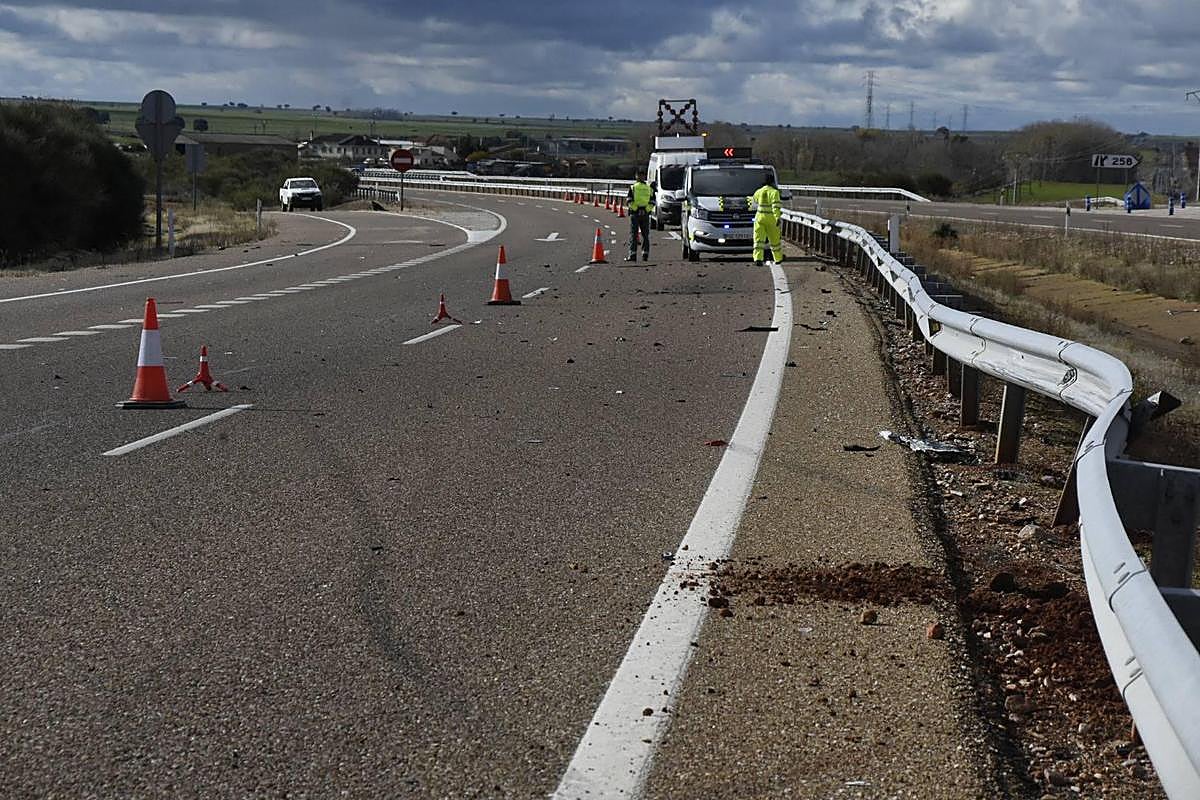 Imagen de un accidente en las proximidades de Ciudad Rodrigo.