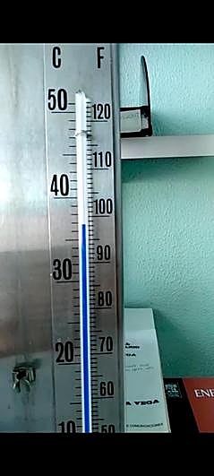 Termómetro en el Virgen de la Vega.