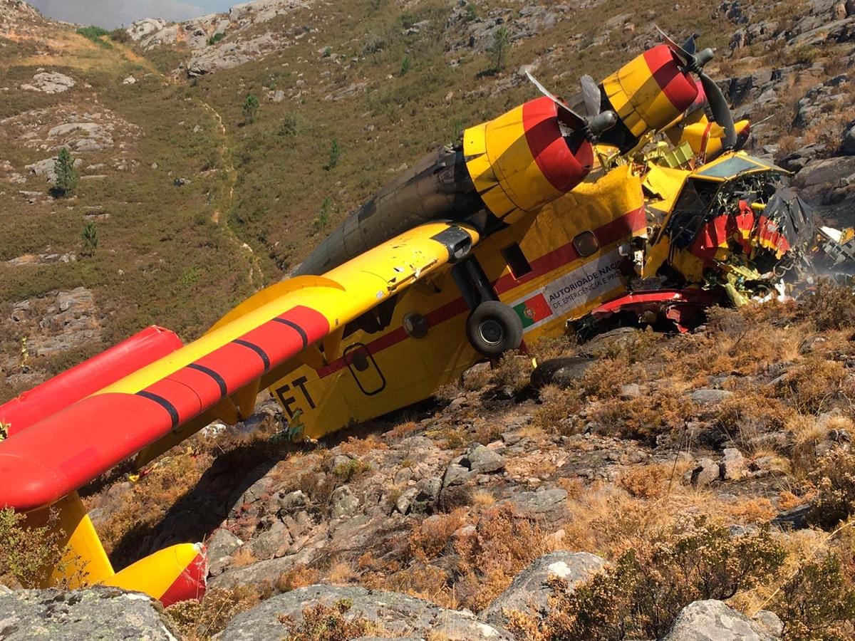 El avión portugués que se estrelló en Orense