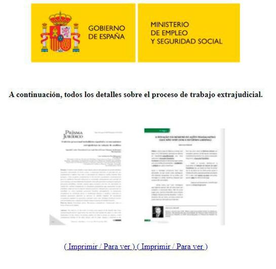 Uno de los correos fraudulentos que se hacen pasar por el Ministerio de Trabajo y Economía Social.