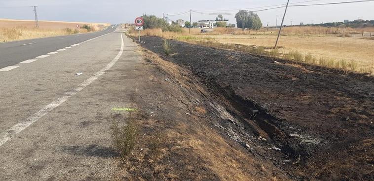 Terreno calinado en Miranda de Azán por el incendio mortal del BMW.