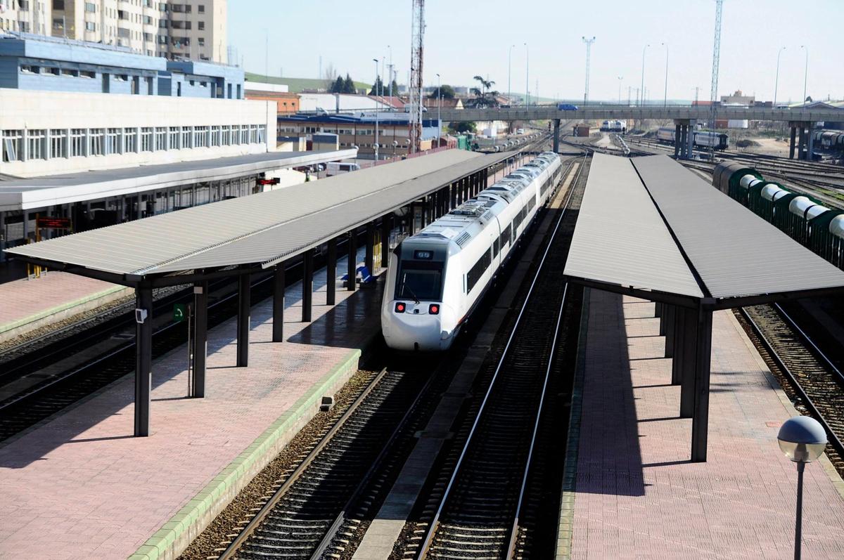 Un tren parte de la estación salmantina de Vialia.