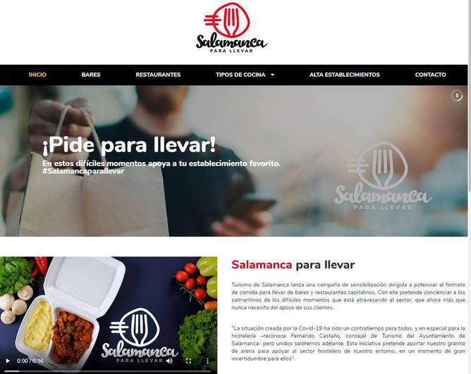 Portada de la web Salamanca para llevar.