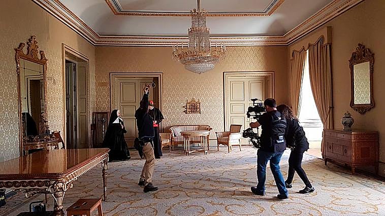 Rodaje en el interior del Ayuntamiento de Salamanca.