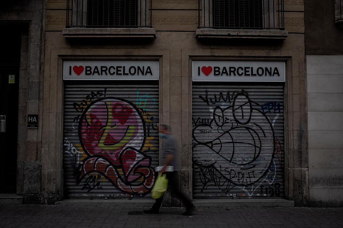 Un establecimiento cerrado en Barcelona.