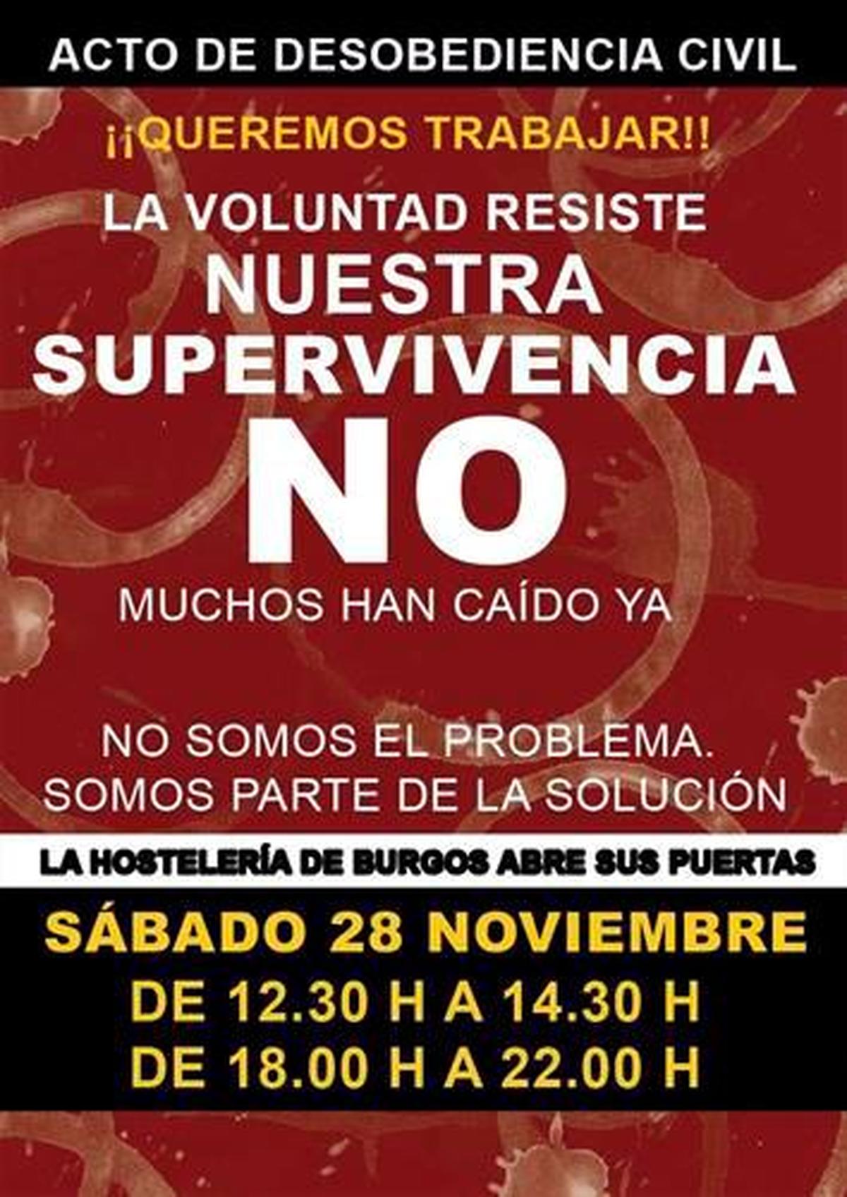 Cartel del acto de desobediencia civil organizado en Burgos