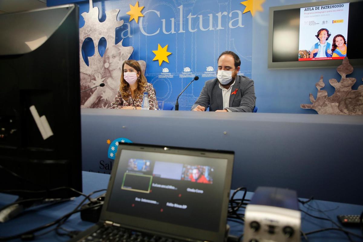 Un momento de la presentacion del concurso “Aula Patrimonio”