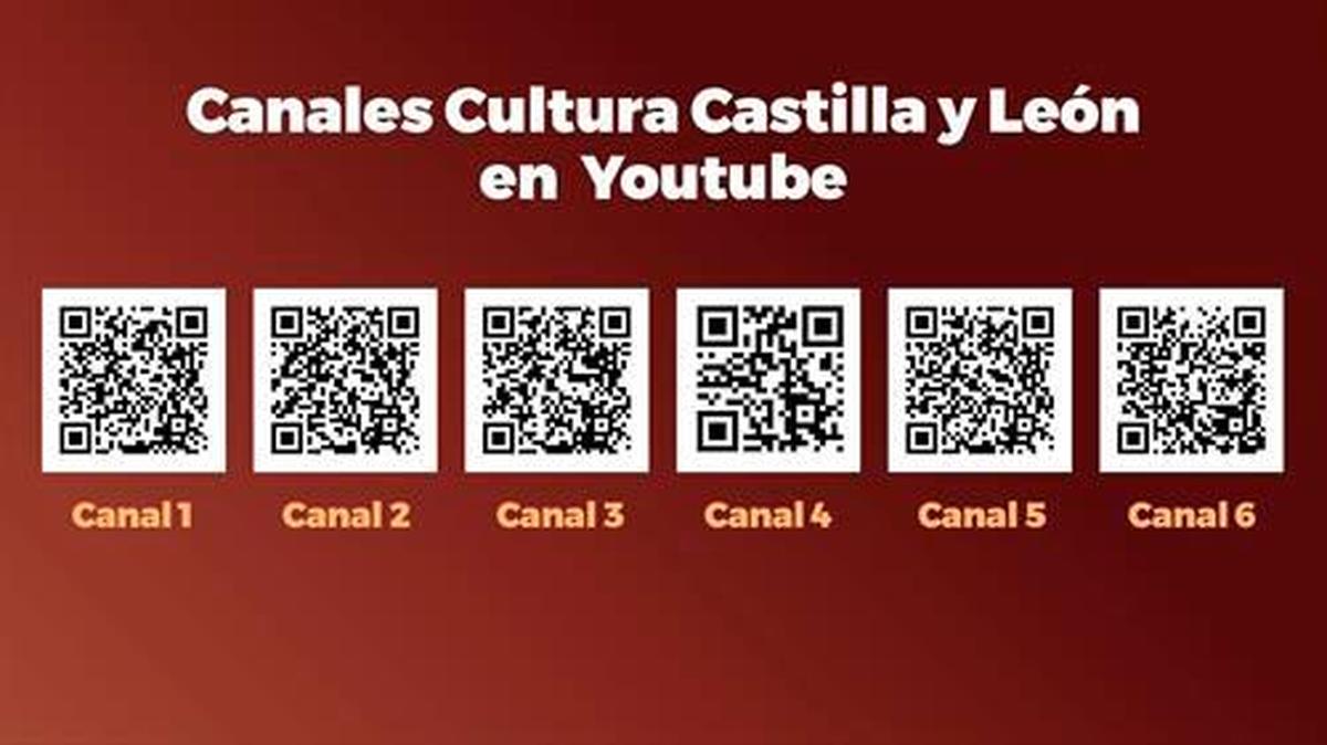 Códigos QR para acceso a los canales de difusión cultural de la Junta de Castilla y León en YouTube.