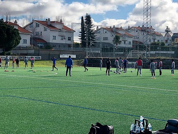 Un momento de un reciente entrenamiento del Salamanca