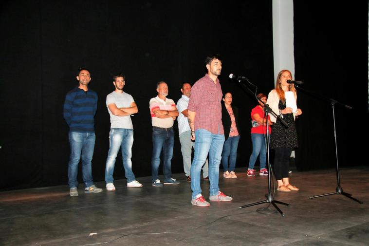 Julián Salinas y Patricia Martín en un acto del inicio de legislatura en el auditorio de Ledesma