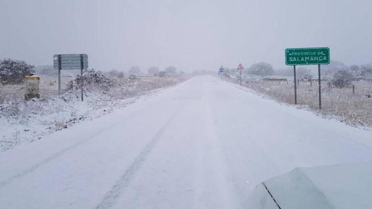 Nieve en la provincia de Salamanca.