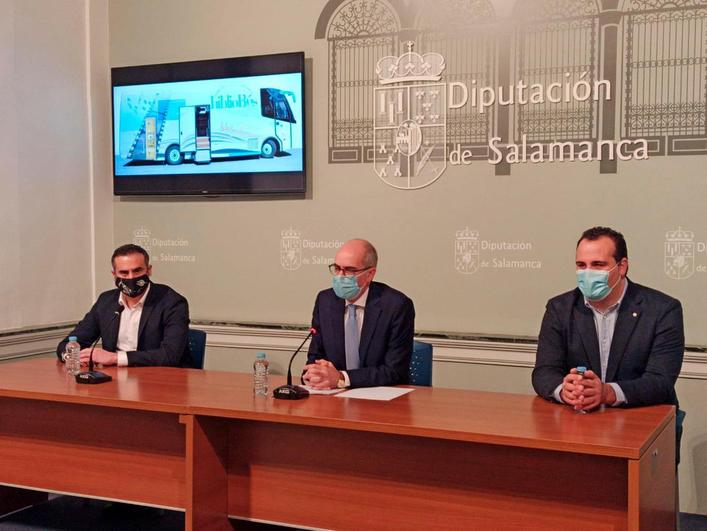 Antonio Labrador, Javier Iglesias, y David Mingo, durante la presentación de la iniciativa.