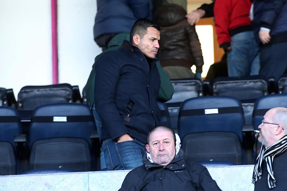 Rafa Dueñas en el palco del Helmántico.