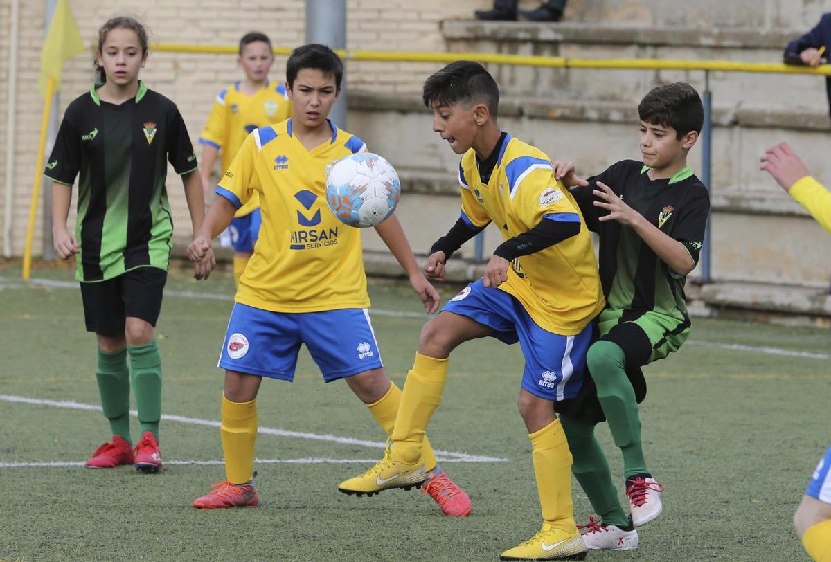 Un encuentro del fútbol base en Salamanca la pasada campaña.