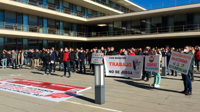 Protesta de los hosteleros.