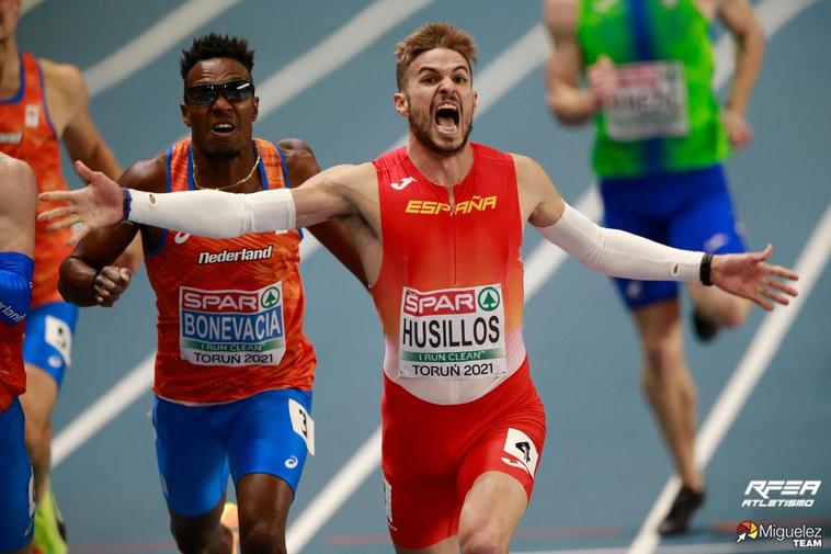 El español Óscar Husillos, campeón de Europa de 400 metros en Torun