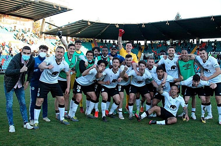 La celebración del Salamanca tras la victoria.