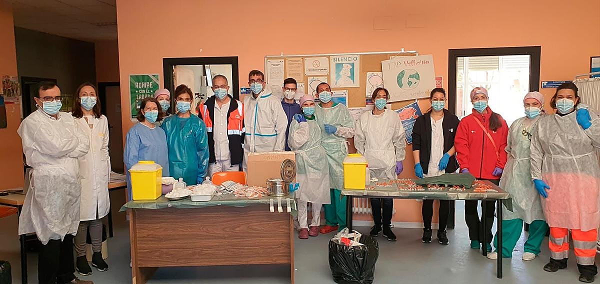 Parte del personal que trabajó esta semana en la vacunación Covid realizada en Las Villas.