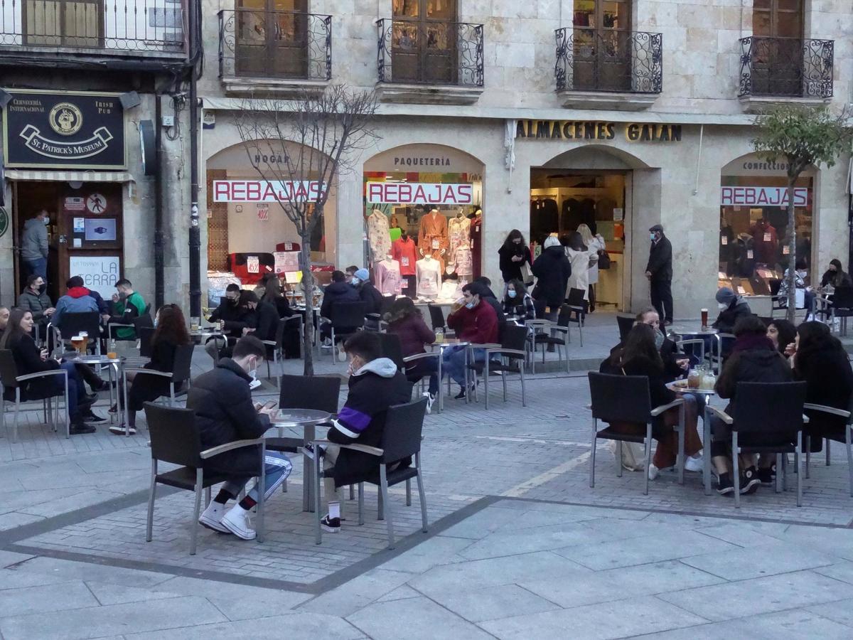 Terraza de un establecimiento hostelero salmantino.