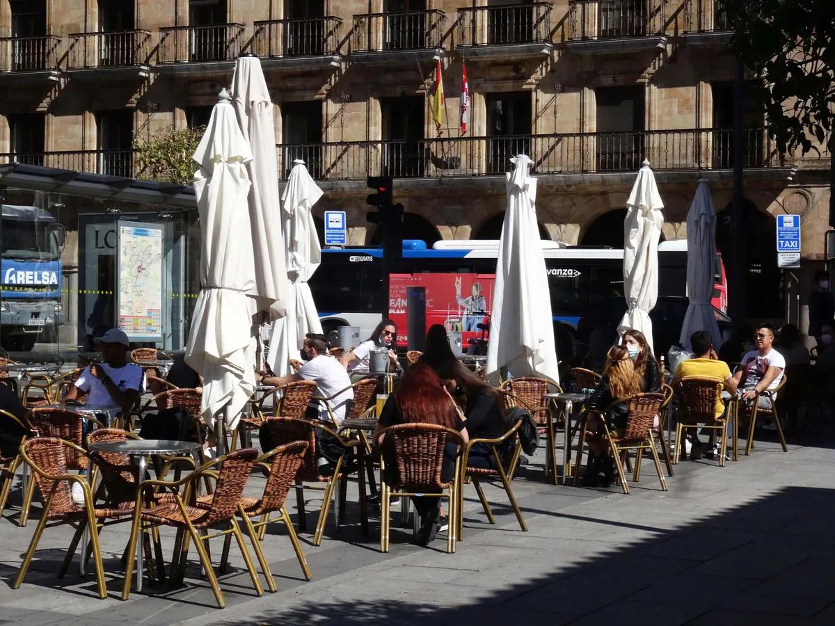 Terraza de un bar en Salamanca.