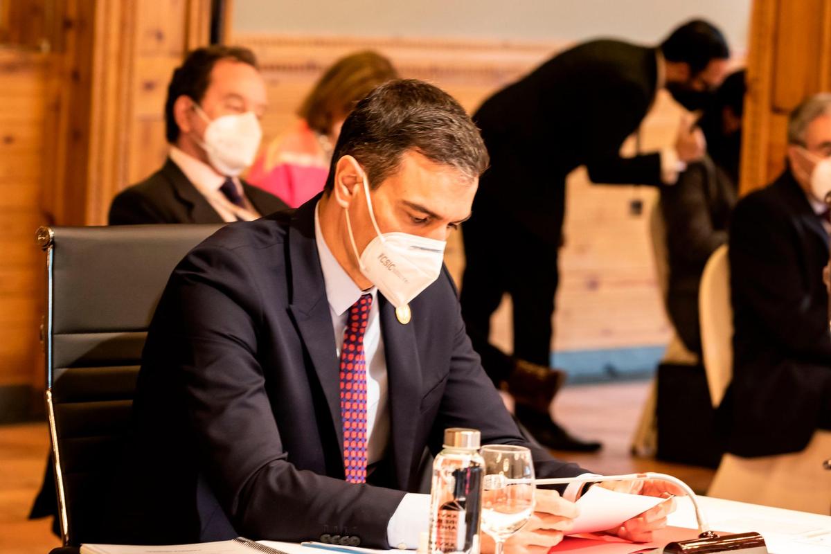 El presidente del Gobierno, Pedro Sánchez durante la reunión plenaria de la XXVII Cumbre Iberoamericana.