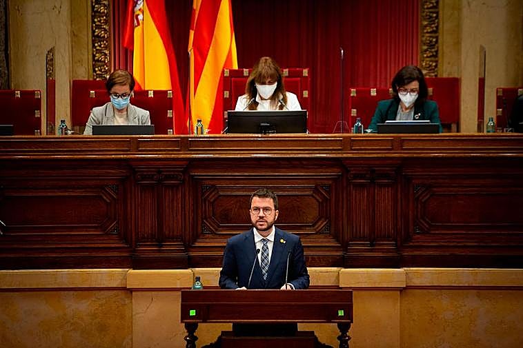 El candidato republicano a la Presidencia de la Generalitat, Pere Aragonès,