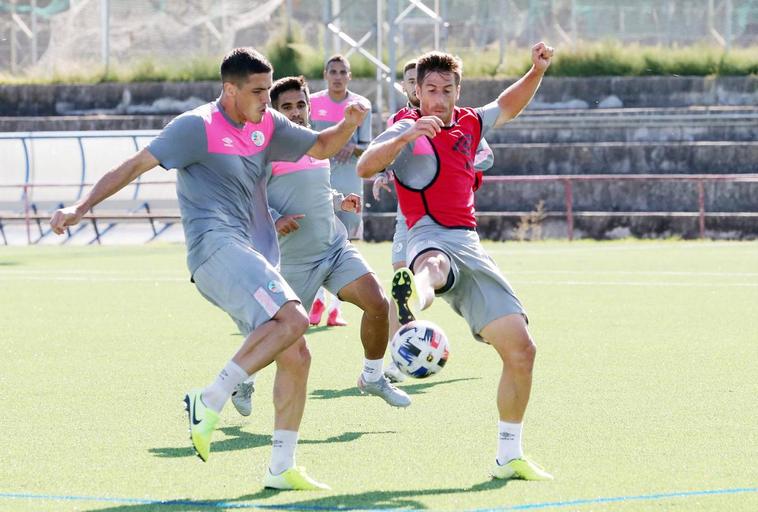 Delorenzi y Llorente, en un entrenamiento del Salamanca.