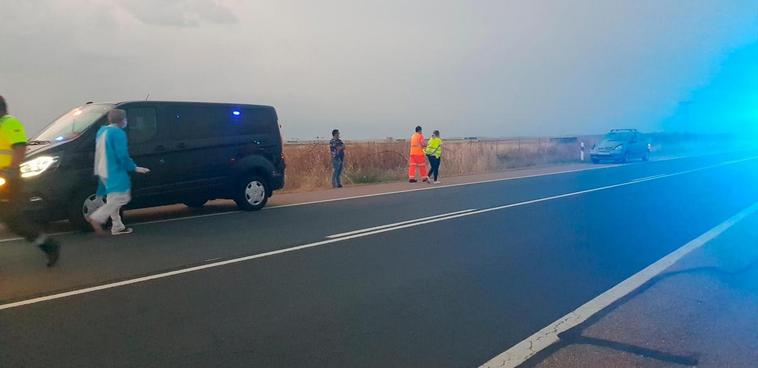 Fotografía del lugar momentos después del triple atropello mortal.