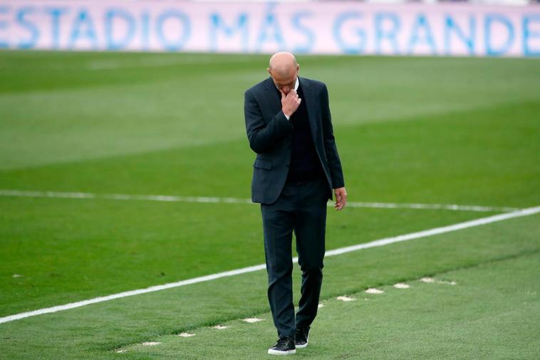 Zinedine Zidane en Valdebebas en el último choque ante el Villarreal.