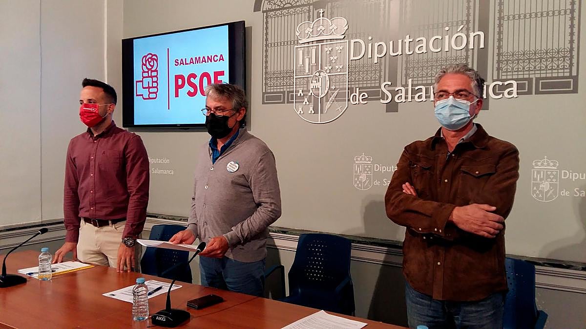 Carlos Fernández Chanca, diputado; Fernando Rubio, portavoz del Grupo Socialista en la Diputación; y Manuel Ambrosio Sánchez, diputado.