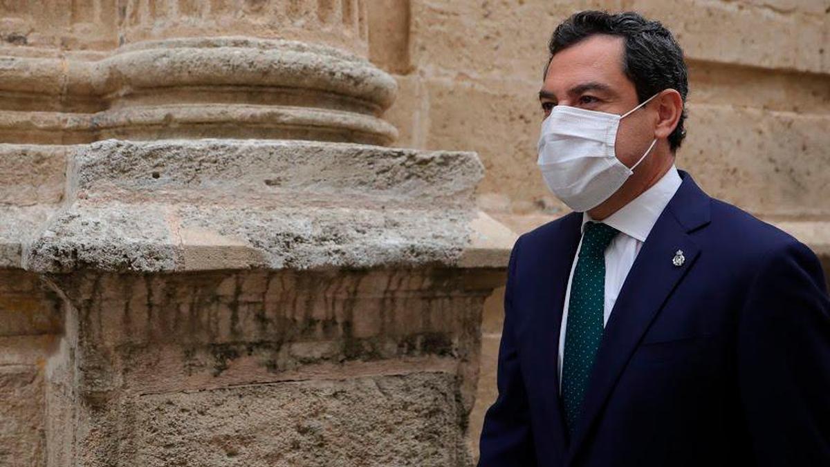 El presidente de la Junta de Andalucía, Juanma Moreno, en el Parlamento andaluz.