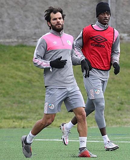 Alfonso Candelas, durante un entrenamiento con el Salamanca.