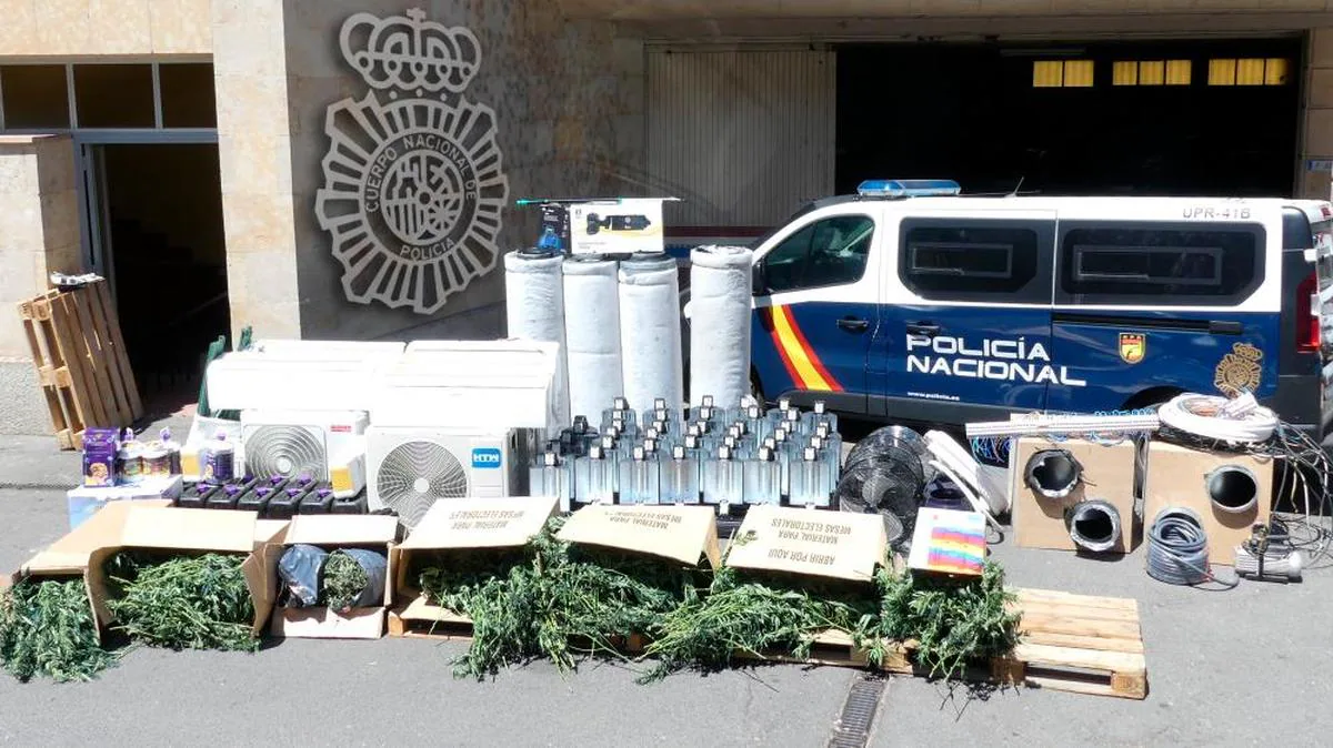 El material requisado por la Policía Nacional en la nave.