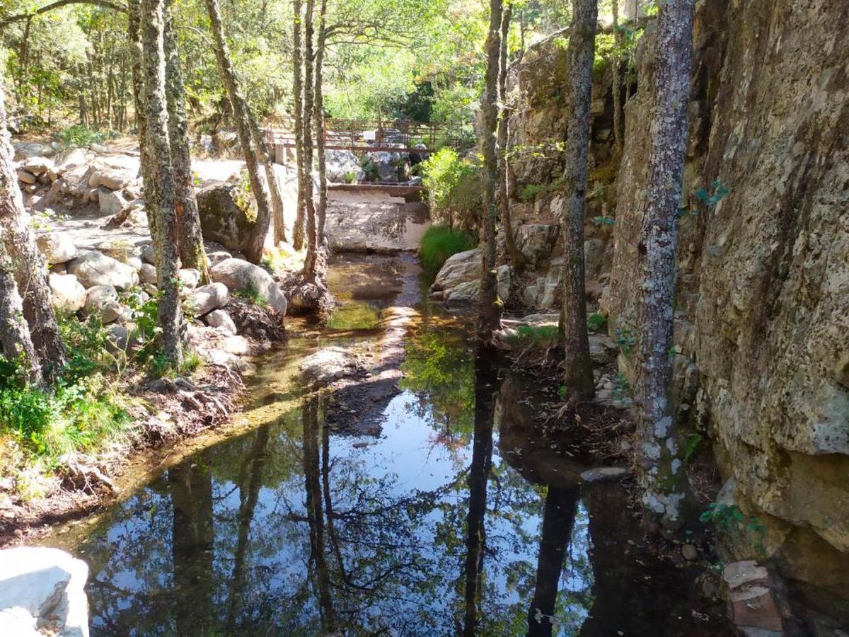 Imagen de las captaciones de agua de Candelario, donde el caudal ha descendido de forma notable.