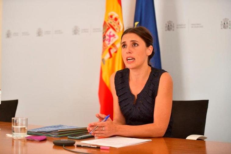 Irene Montero, durante una reunión telemática.