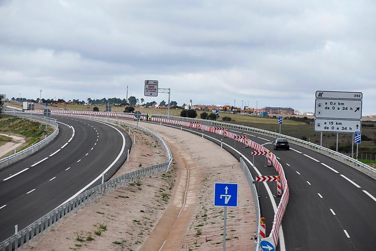 Desviación actual en Fuentes de Oñoro que impide circular hasta la frontera por autovía.