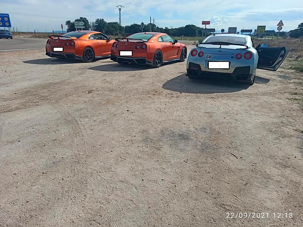 Tres de los deportivos interceptados en Fuentes de Oñoro