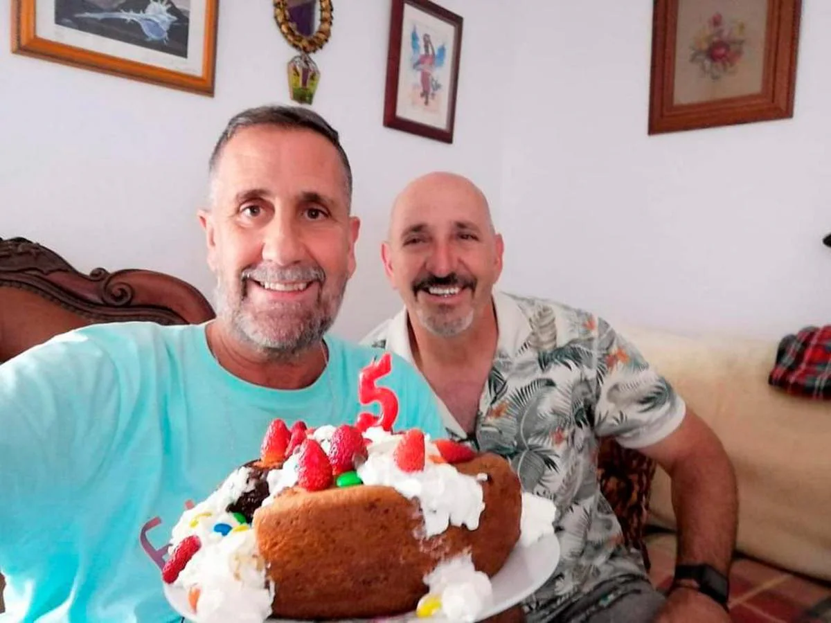 Toño y Luis, en uno de los últimos momentos felices previos al volcán.