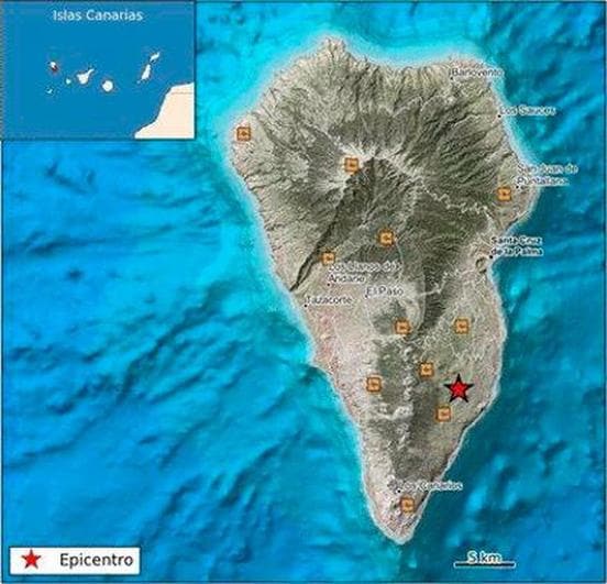 Terremoto detectado en la isla de La Palma.
