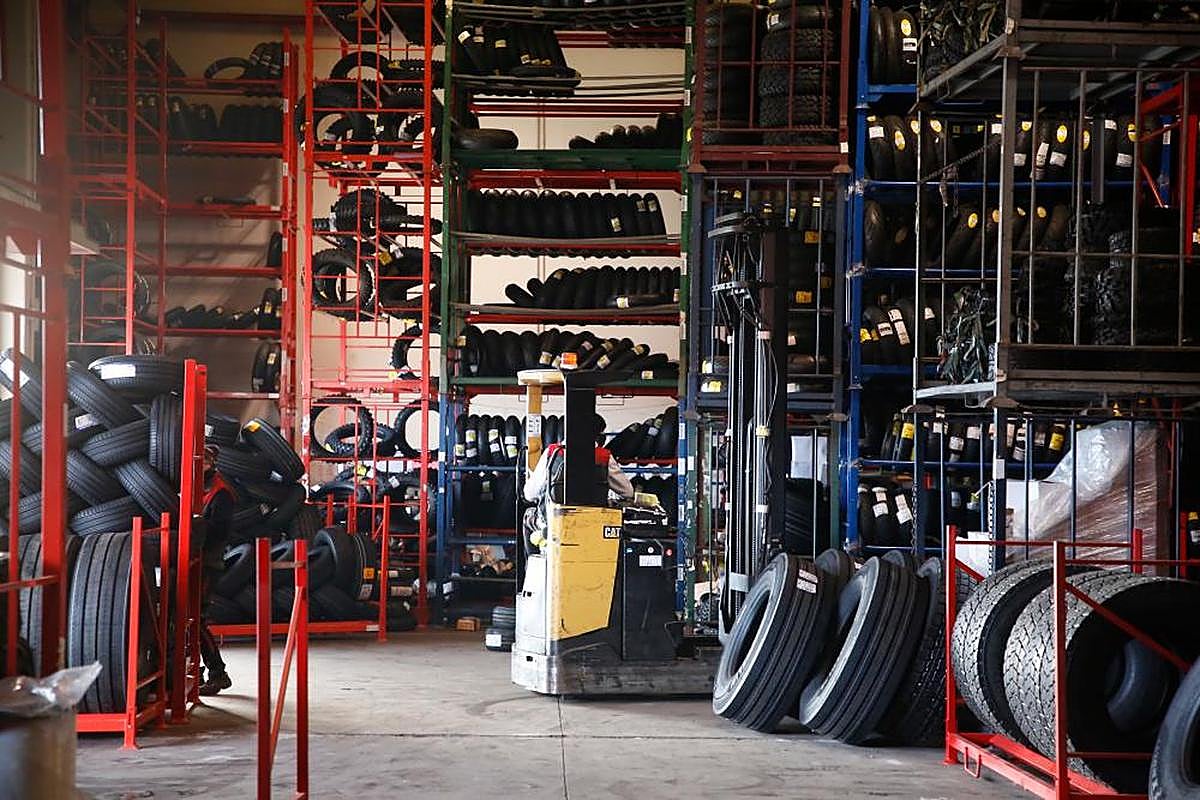Los neumáticos, producto clave en las exportaciones salmantinas.