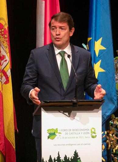 Alfonso Fernández Mañueco en el  I Foro de Bioeconomía de Castilla y León.