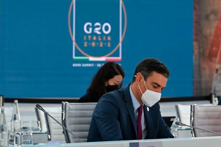 Pedro Sánchez durante la cumbre del G20