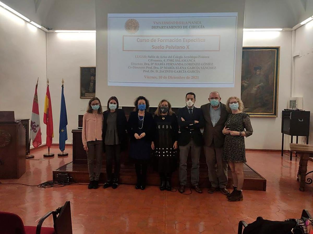 Ponentes y organización en la primera jornada del curso de suelo pelviano.